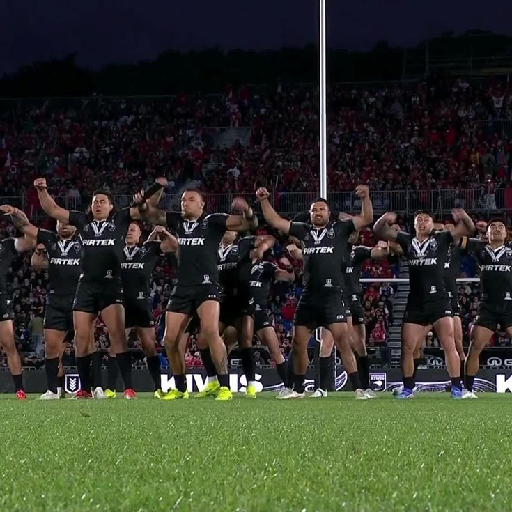 The Kiwis perform a formidable Haka