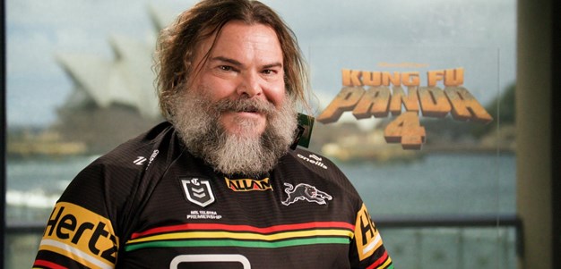 Jack Black reacts to Panthers try celebrations